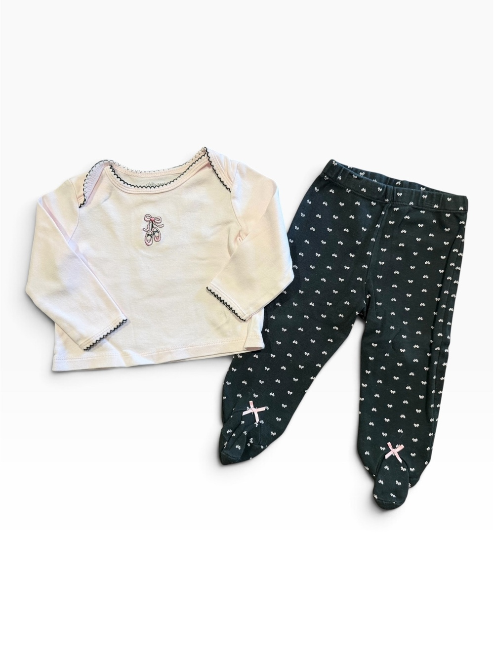Little Me Baby Girl 2-Piece Outfit Size 9 Months LongSleeve Top and Footed Pants